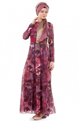 Belle Belemir Elbise-Bordo 3040-67