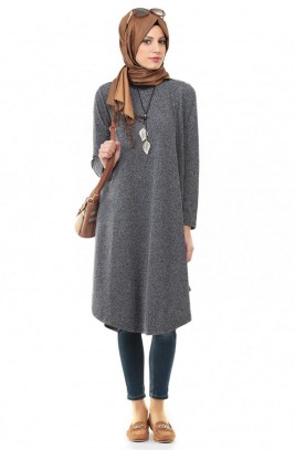 Zaira Bisiklet Yaka Tunik-Lacivert ZT1000-17