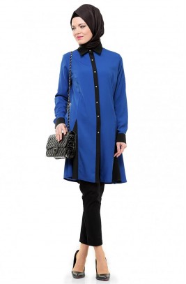 Sputnik Şifon Tunik-Saks 8870-47