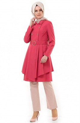 Kayra Çift Yaka Detaylı Kap-Fuşya KA-B4-14224-04